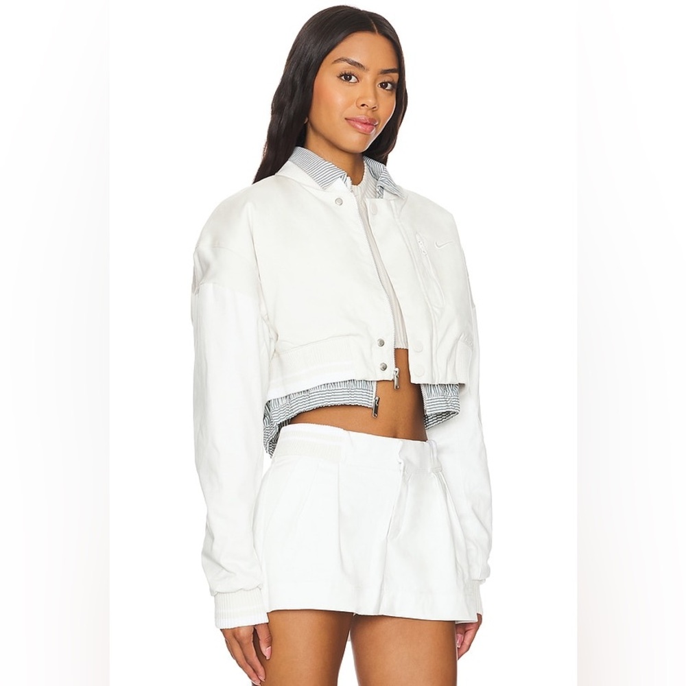 NWT Nike Canvas Destroyer White Cropped Jacket Size Small